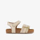 Leren meisjes sandalen met glitters goud beige