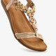 Dames sandalen goud gevlochten detail