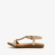 Dames sandalen goud gevlochten detail