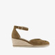 Dames espadrilles met sleehak bruin