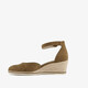 Dames espadrilles met sleehak bruin