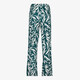Dames wide leg broek met print groen wit