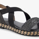 Dames sandalen zwart goud