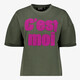 Dames sweat T-shirt met tekstopdruk groen