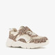 Meisjes sneakers met panterprint wit