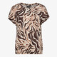Dames top met zebraprint bruin