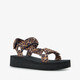 Dames sandalen met plateauzool en panterprint