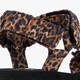 Dames sandalen met plateauzool en panterprint