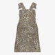 Meisjes denim tuinjurk met panterpint