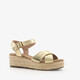 Dames espadrilles met sleehak goud