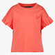 Meisjes T-shirt met ruffles koraalroze