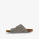 Suède dames bio slippers grijsblauw
