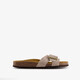 Leren dames slippers beige