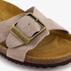 Leren dames slippers beige
