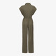 Dames crinkle jumpsuit korte mouw groen