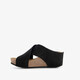 Suede dames bio slippers zwart