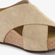 Suede dames bio sandalen beige