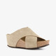Hush Puppies suede dames bio slippers beige