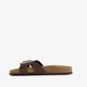 Leren dames slippers bruin