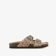 Dames bio slippers met panterprint beige zwart
