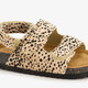 Meisjes bio sandalen met panterprint beige zwart