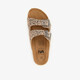 Dames bio slippers met panterprint beige zwart