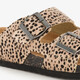 Dames bio slippers met panterprint beige zwart