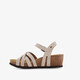 Suède dames bio sleehak sandalen beige