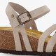 Suède dames bio sleehak sandalen beige
