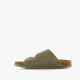 Suède dames bio slippers groen