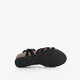 Suède dames bio sleehak sandalen zwart