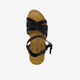 Suède dames bio sleehak sandalen zwart