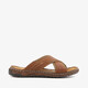 Leren slippers heren bruin