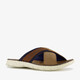 Bugatti leren heren slippers cognac blauw