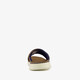 Leren heren slippers cognac blauw