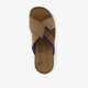 Leren heren slippers cognac blauw