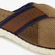 Leren heren slippers cognac blauw