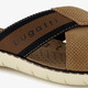 Leren heren slippers cognac zwart