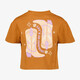 Cropped meisjes T-shirt met backprint bruin