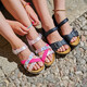 Meisjes bio sandalen met glitters roze