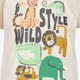 Jongens T-shirt met wilde dieren beige
