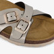 Leren dames bio slippers taupe