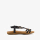 Dames sandalen panterprint zwart bruin