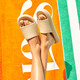 Dames badslippers beige