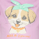 Meisjes T-shirt met hondje en strik lila