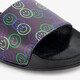 Zwarte kinder badslippers met smileys