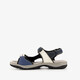 Leren dames sandalen beige blauw