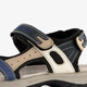 Leren dames sandalen beige blauw