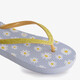 Dames teenslippers met madeliefjes blauw