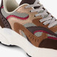 Dames dad sneakers bruin rood
